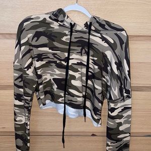 Cropped Camo Hoodie
